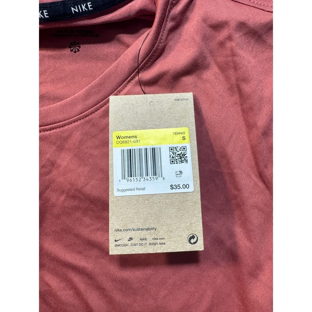 Nike Court Dri-FIT Tennis Top Womens Small Orange